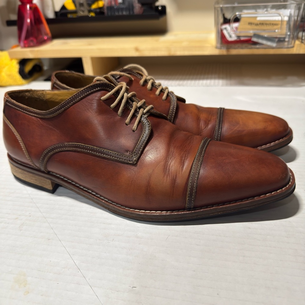 Ron White Classic Tan Leather Oxfords